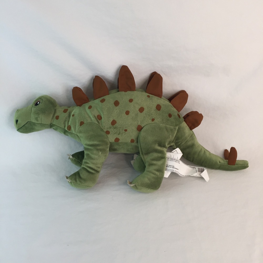 IKEA JATTELIK Dinosaur Plush Set 18" Green Stegosaurus 22" Brown Brontosaurus - Picture 3 of 13